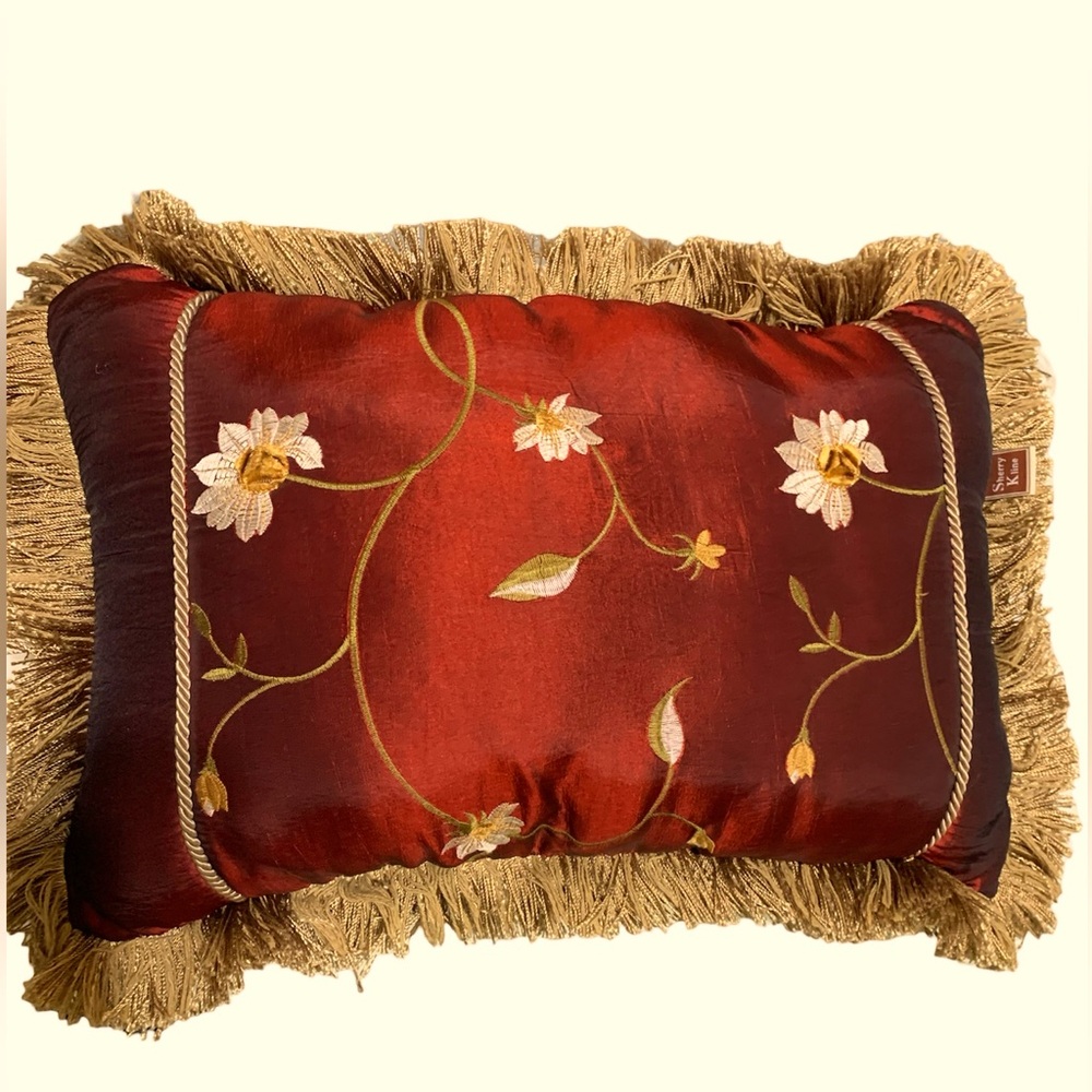 Sherry Kline silk accent pillow.